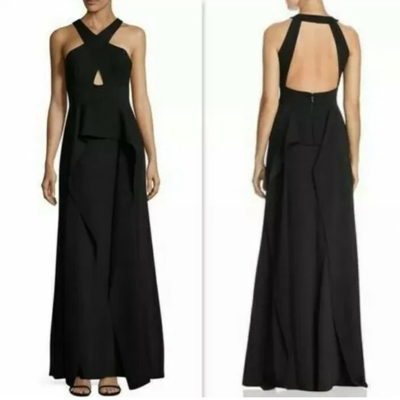 BCBGMaxAzria Bryleigh Crisscross Halter Gown - Picture 1 of 12